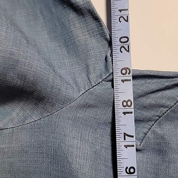 Vineyard Vines Blue Chambray Shirt Dress Tunic V-Neck Size 0 Preppy Coastal - Picture 14 of 16